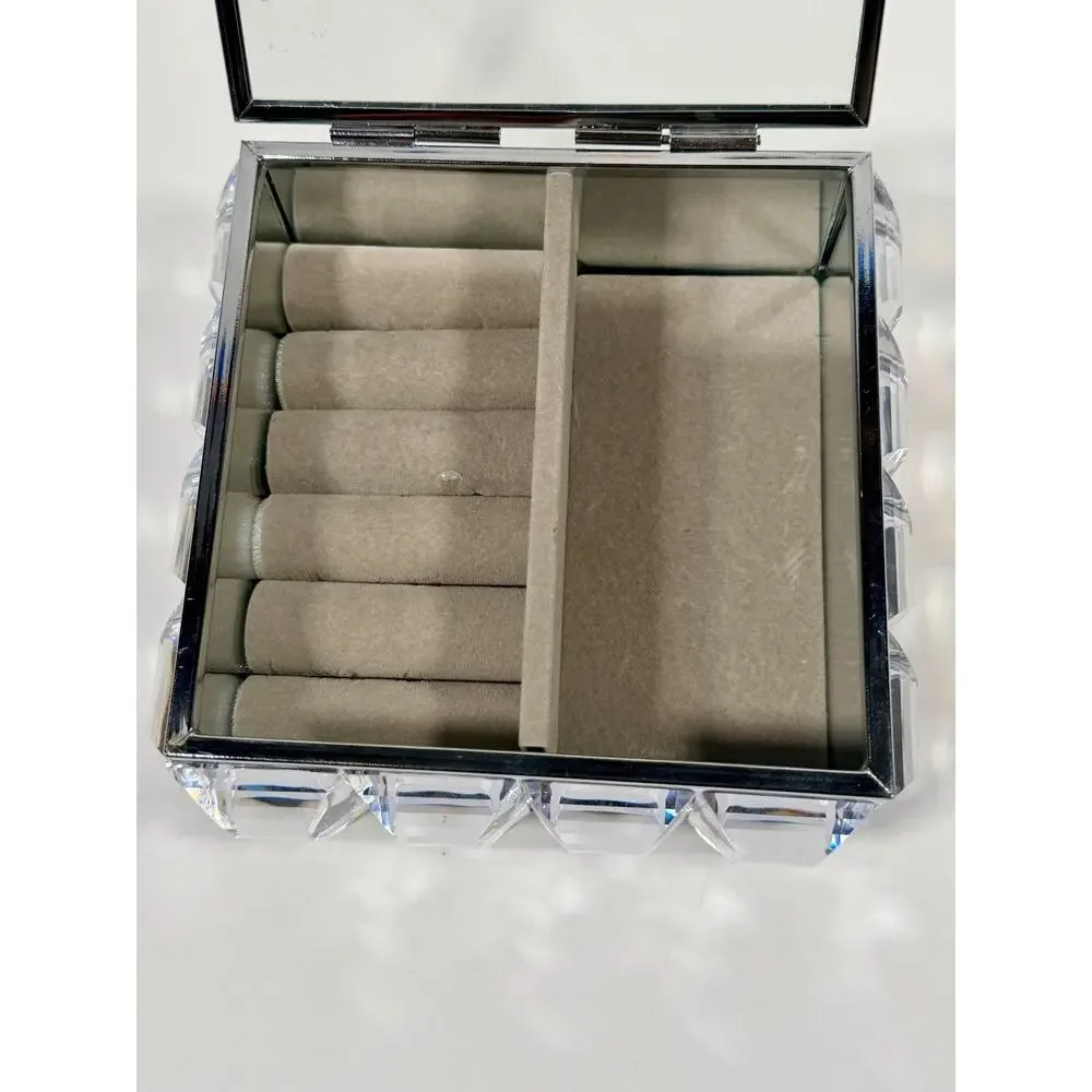 Crystal / Mirrored Jewelry Box — Ring Holder + Storage